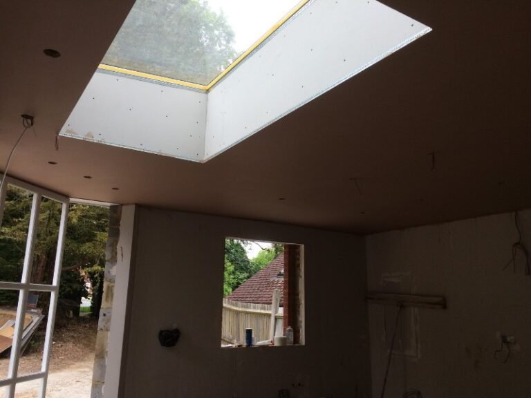 Plastering large new extension